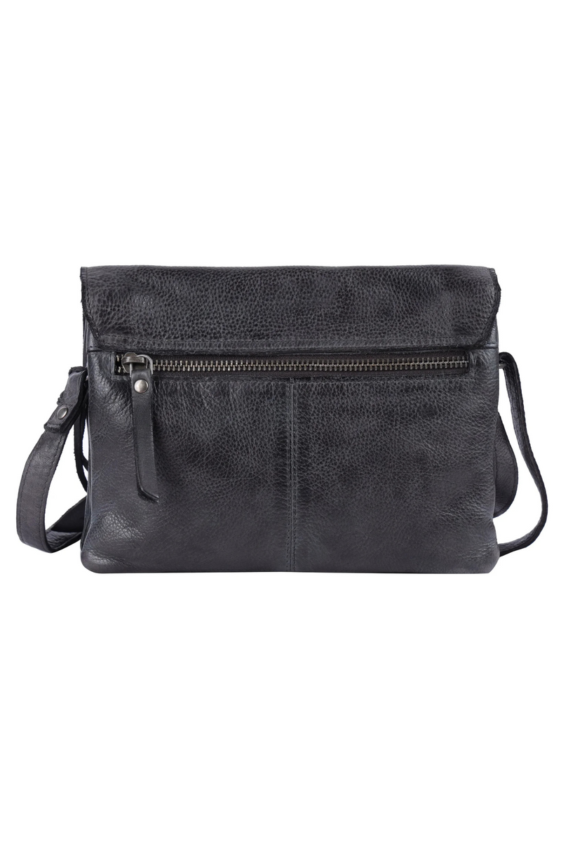 Harbor Black Leather Crossbody Bag