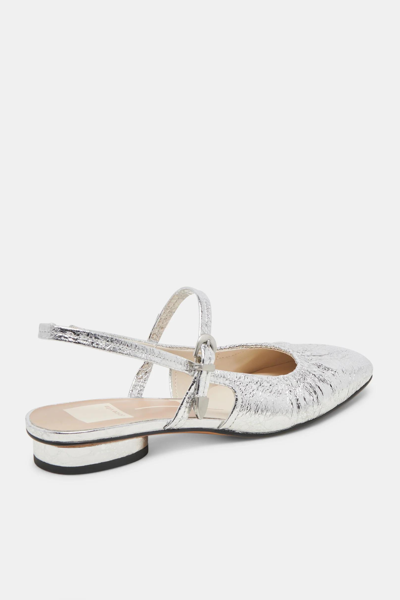 Rianne Silver Distressed Leather Flat