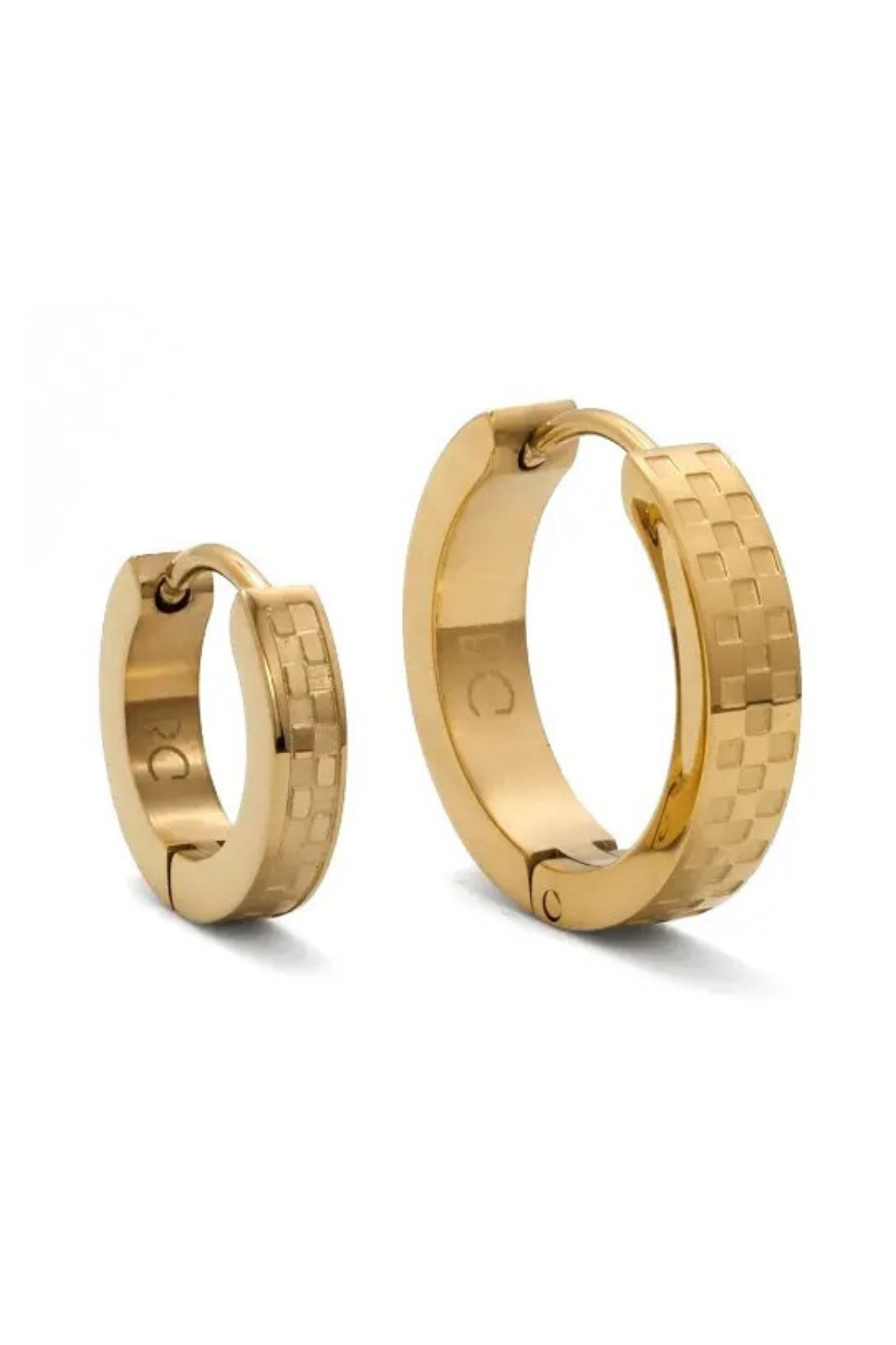 Chess Gold Huggie Earrings