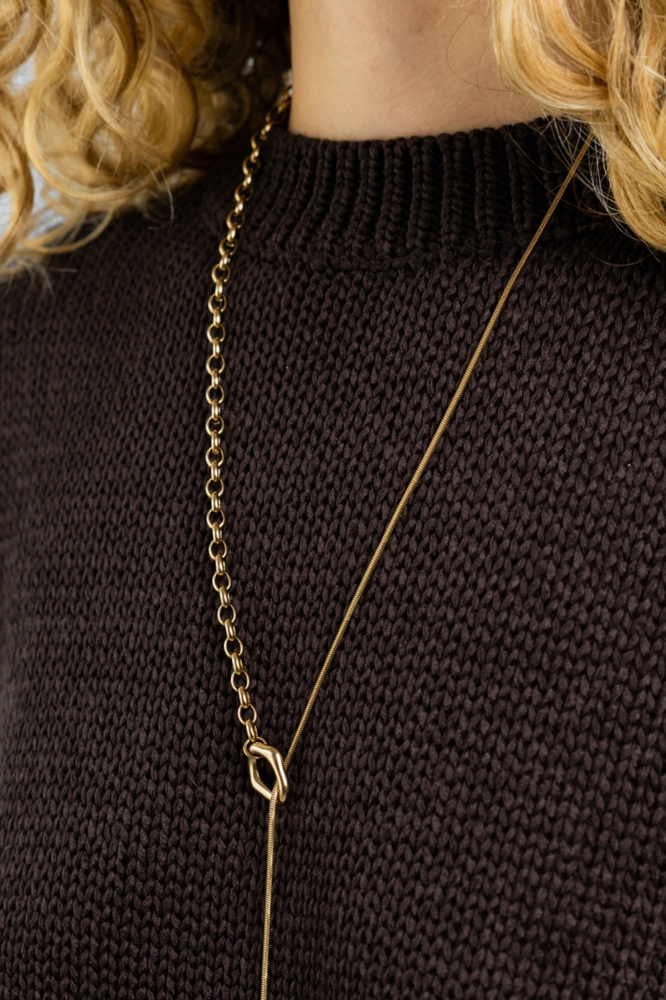 Gold Dual Chain Toggle Necklace