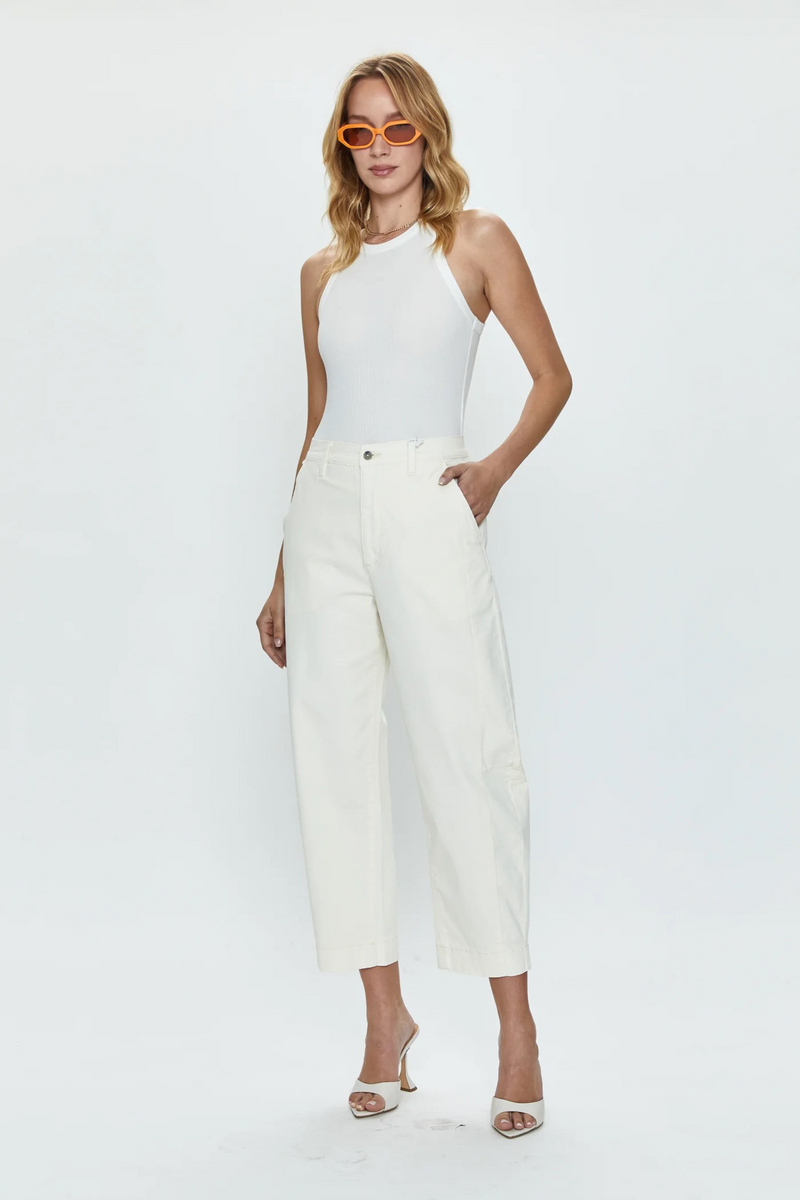 Eli Eggshell High Rise Arched Trouser