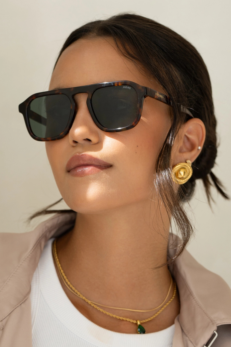 Addison Tortoise Acetate Aviator Sunglasses