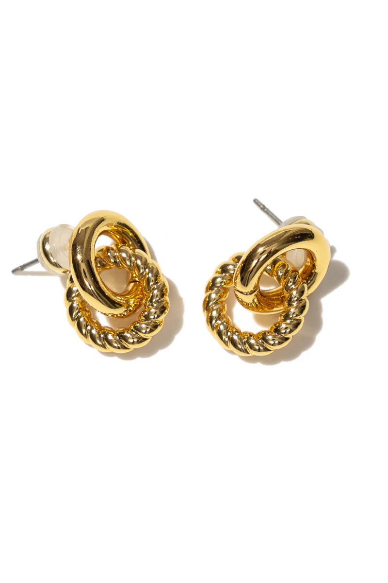 Gold Smooth and Twist Studs
