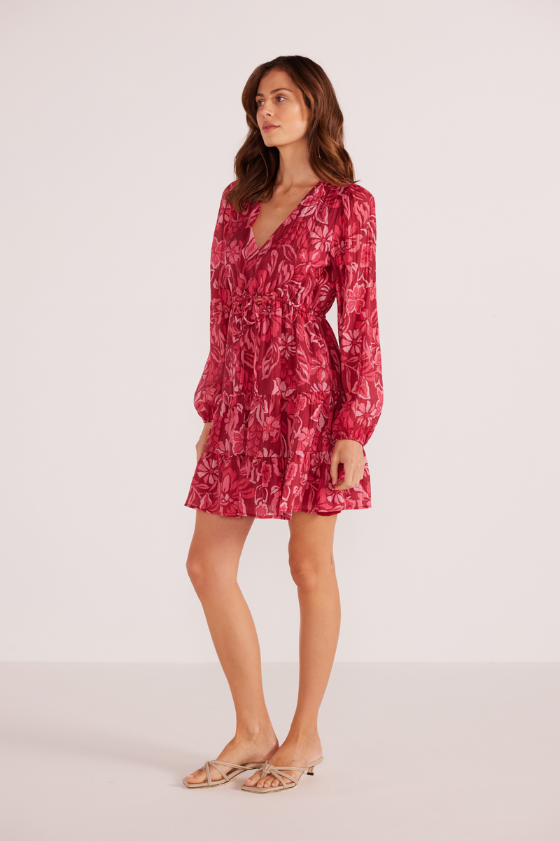 Mae Plum Floral Mini Dress