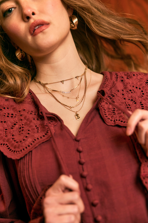 Dolly Merlot Blouse