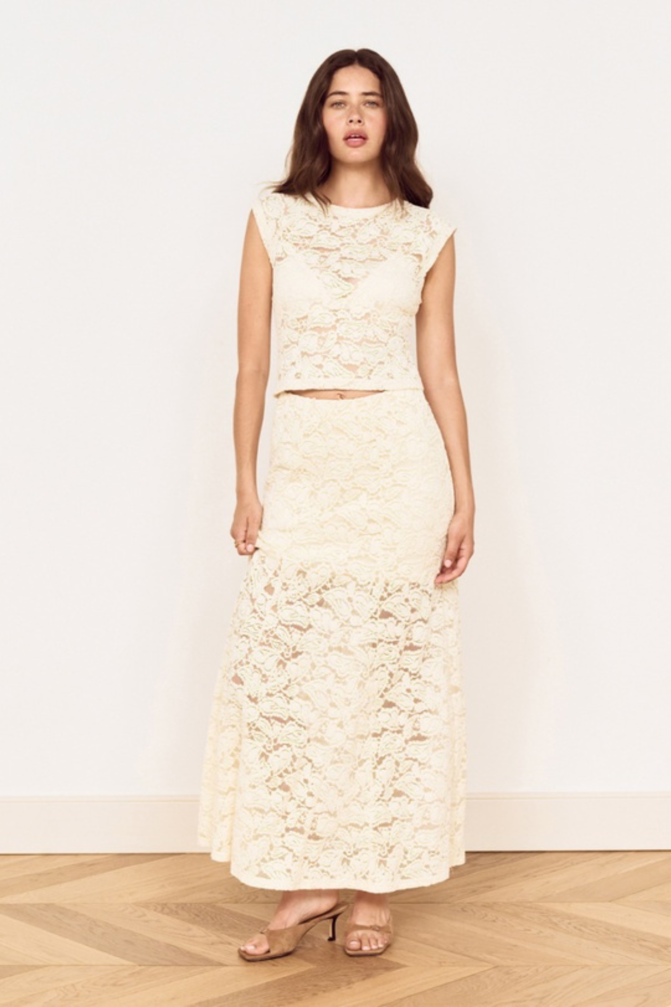Ophelia Cream Lace Maxi Skirt