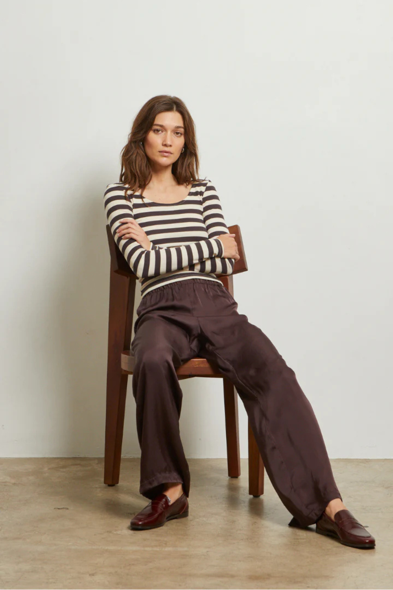 Anya Mocha Stripe Top