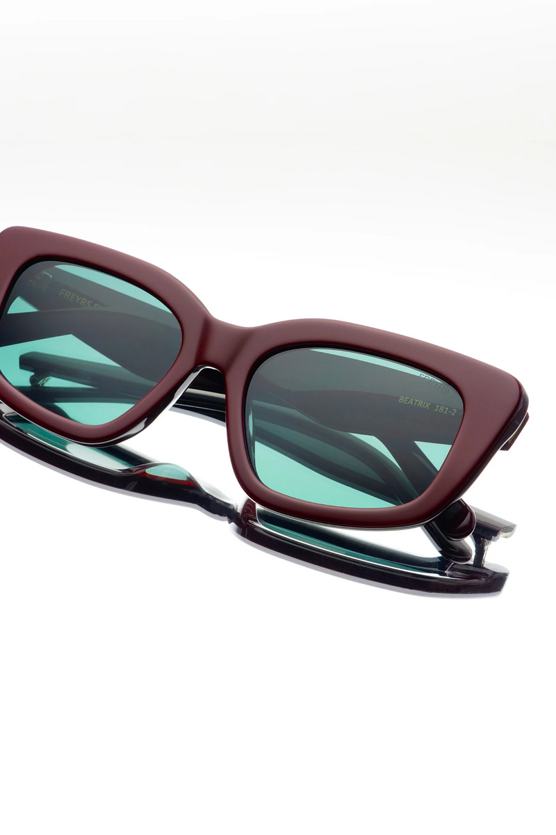 Beatrix Burgundy Acetate Cat Eye Sunglasses