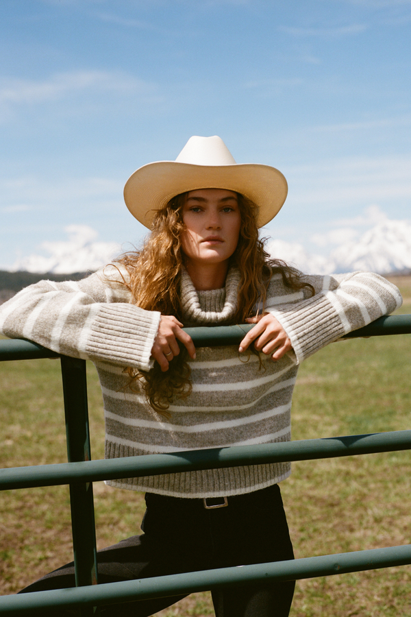 Josephine Heather Taupe Stripe Sweater