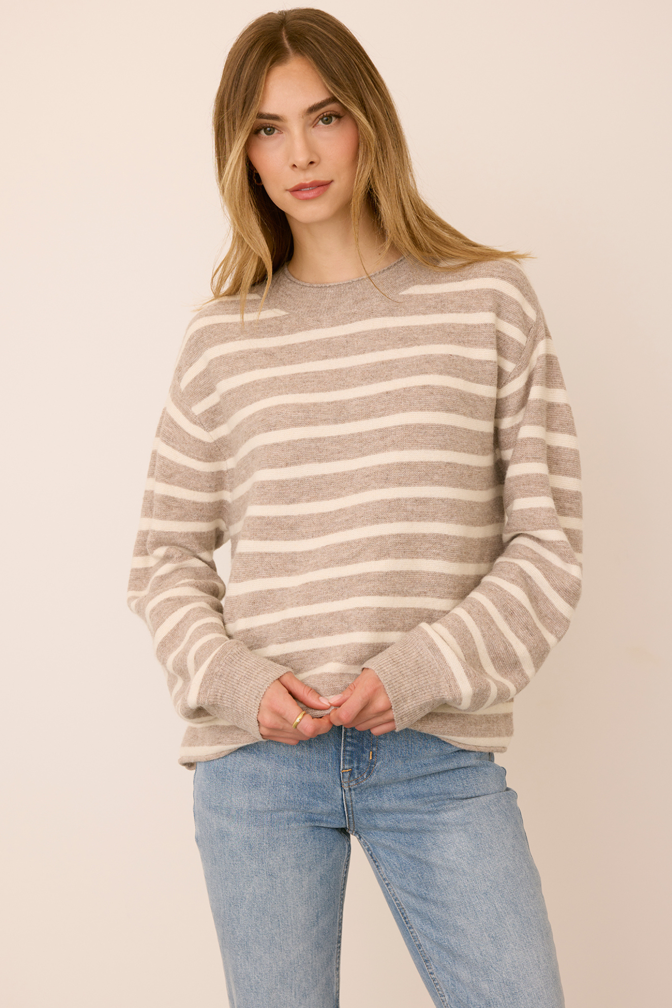 Wanda Latte Stripe Pullover