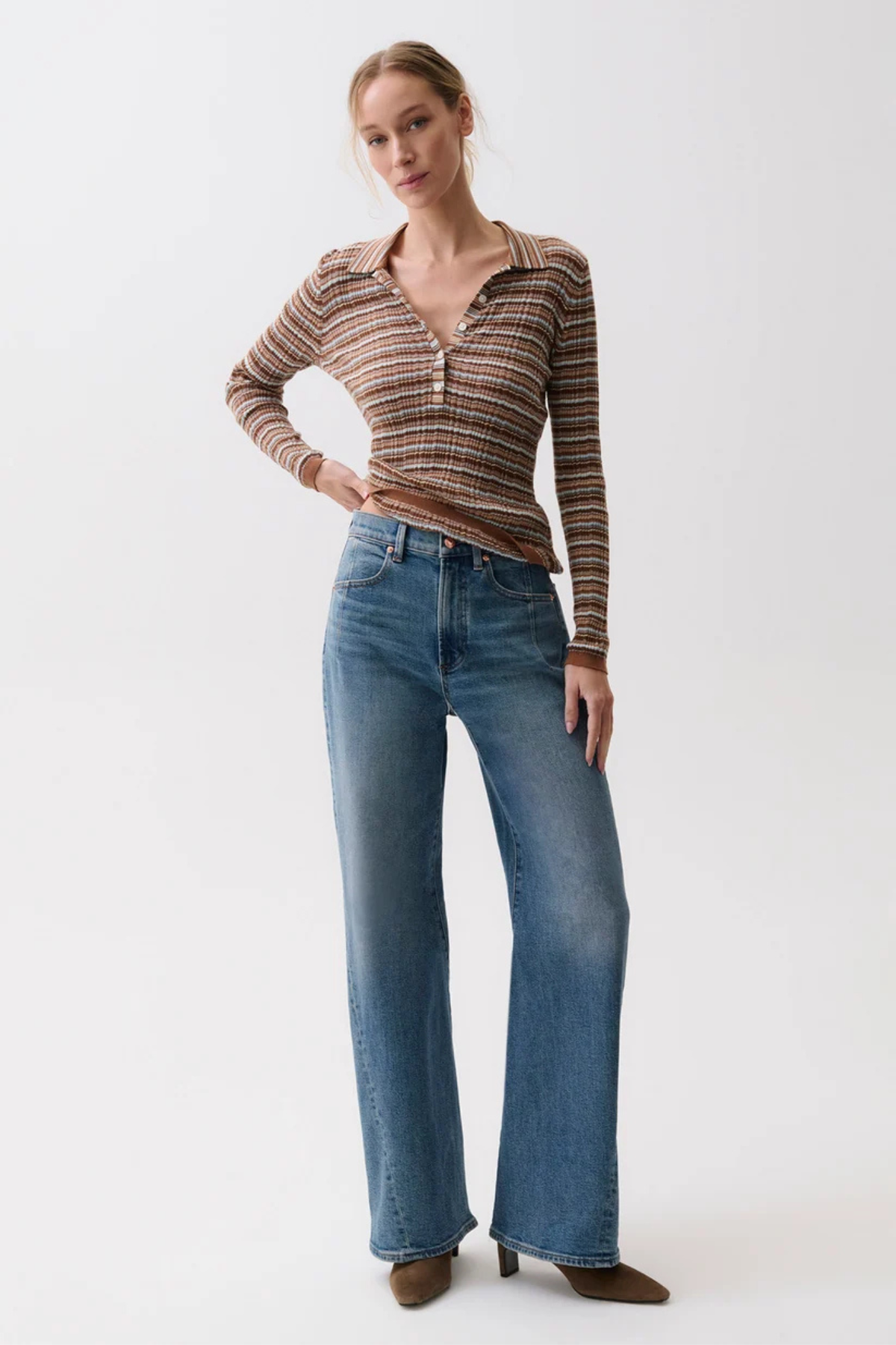 Kyra Eureka High Rise Bowed Wide Leg