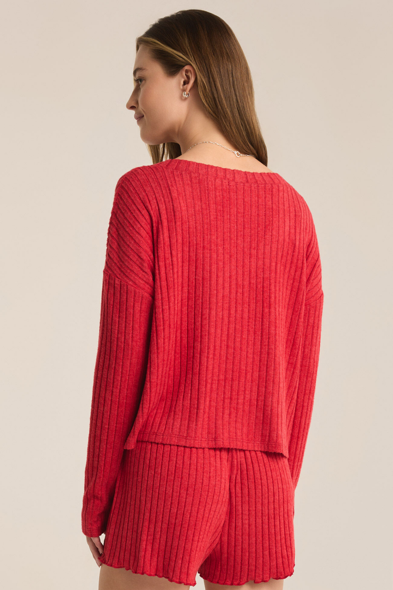 Mara Red Cardigan Top