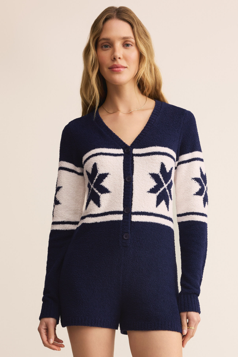 Nordic Blue Sapphire Plush Romper