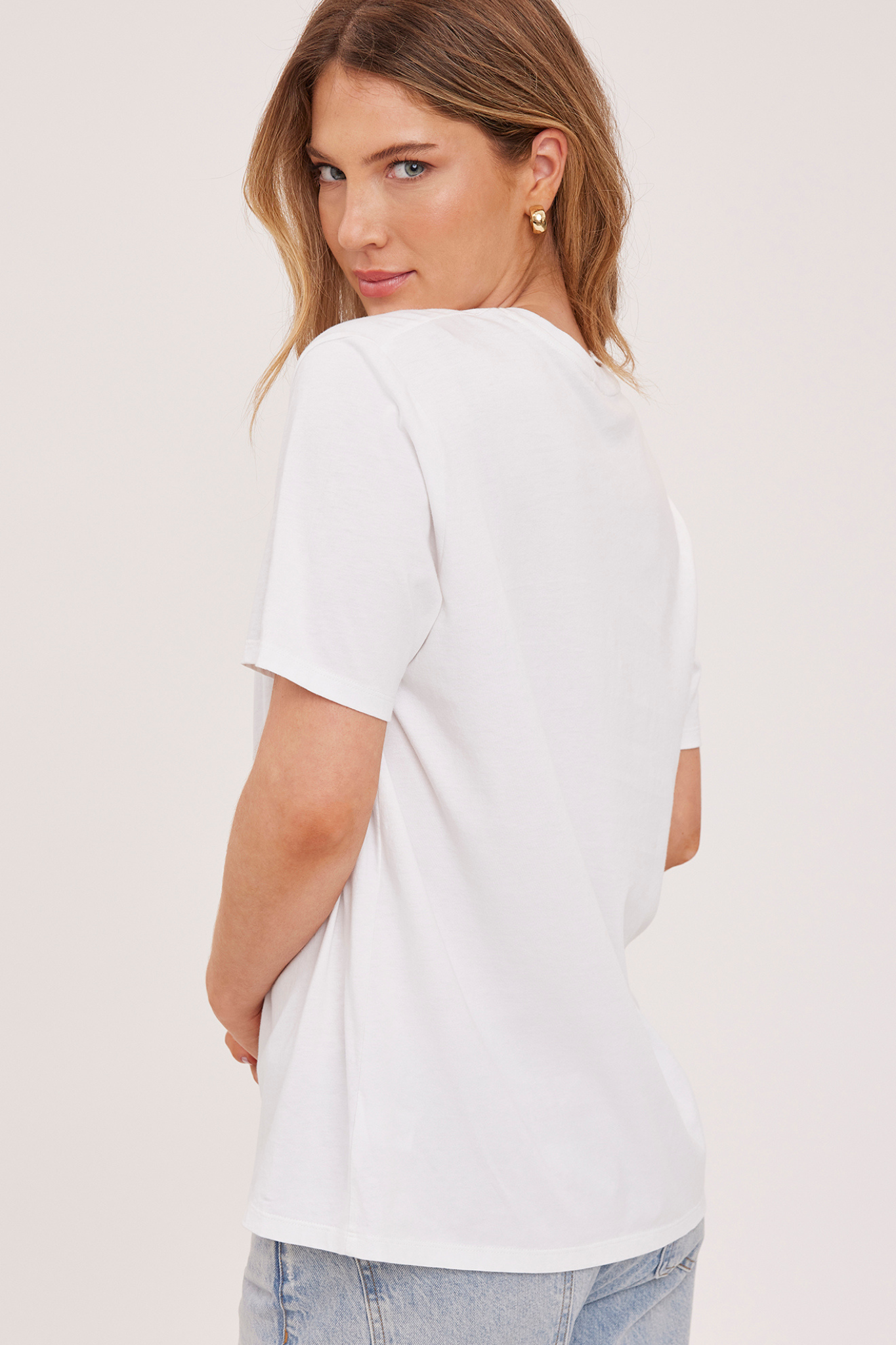 Victoria White Crew Neck Tee