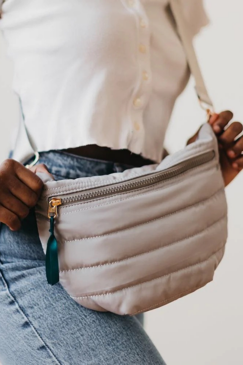 Jolie Grey Puffer Belt Bag