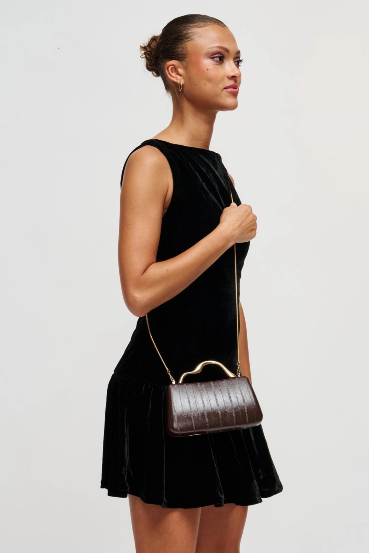 Nichelle Espresso Clutch