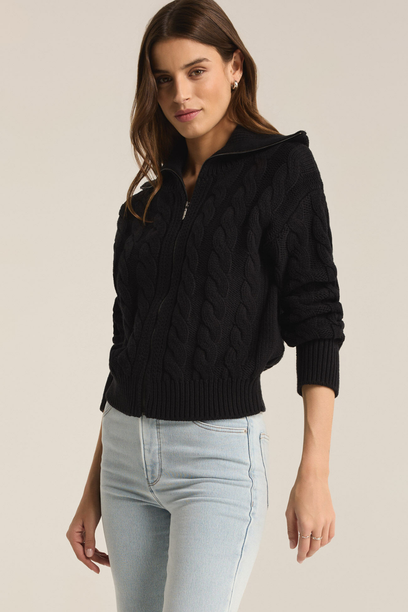 Hemingway Black Cable Cardigan