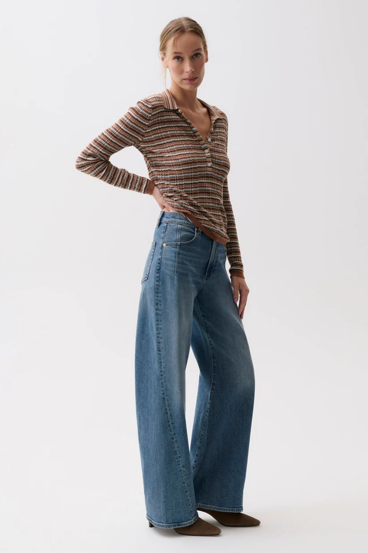 Kyra Eureka High Rise Bowed Wide Leg