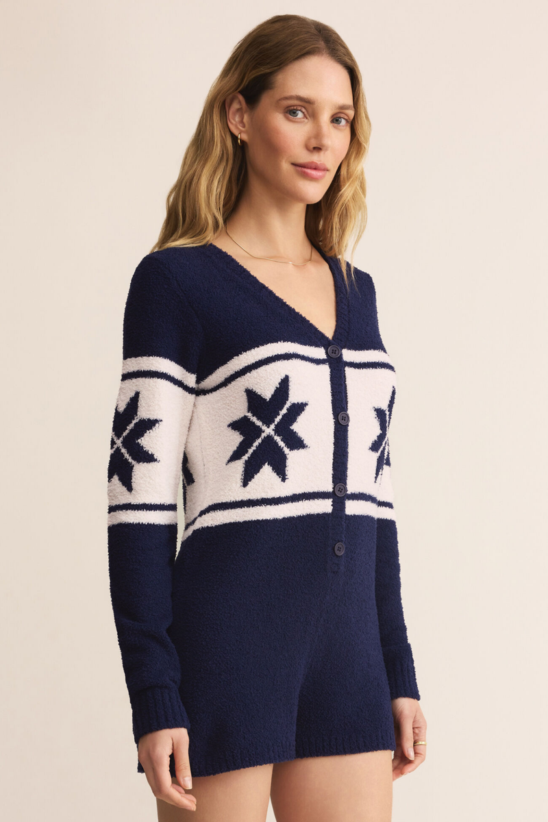 Nordic Blue Sapphire Plush Romper