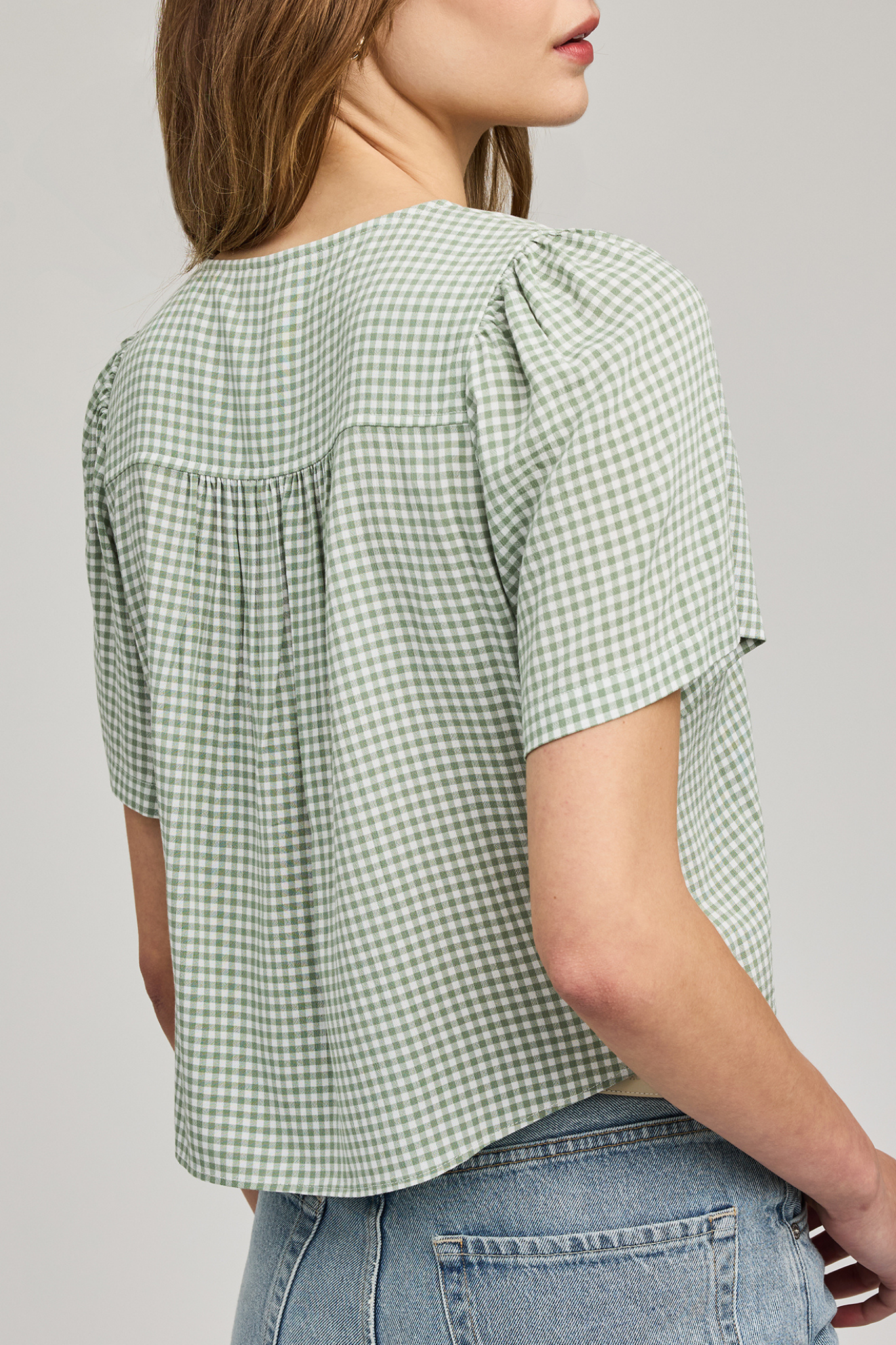 Becca Pistachio Gingham Top
