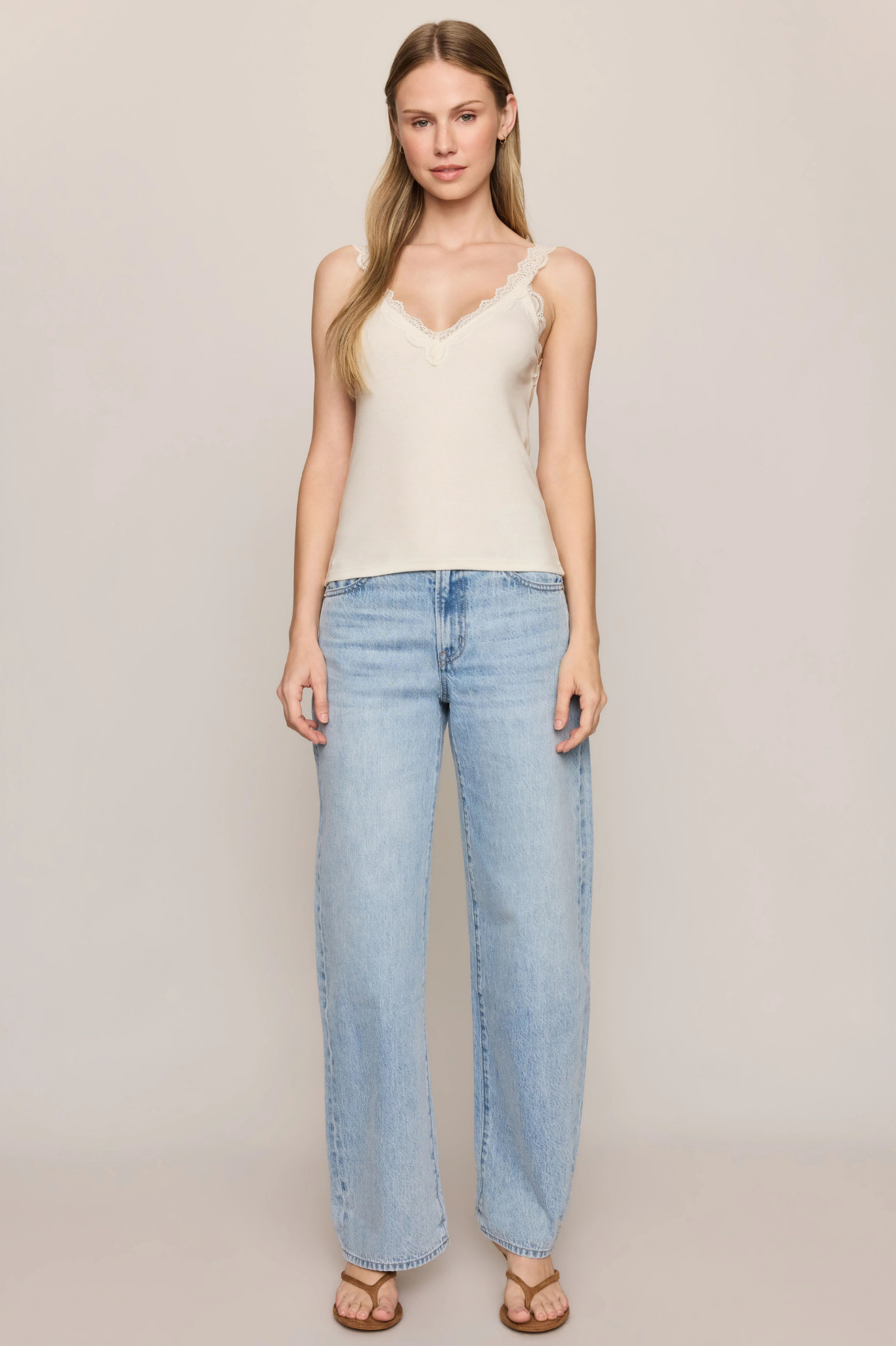 Eve Sandstone Lace Tank