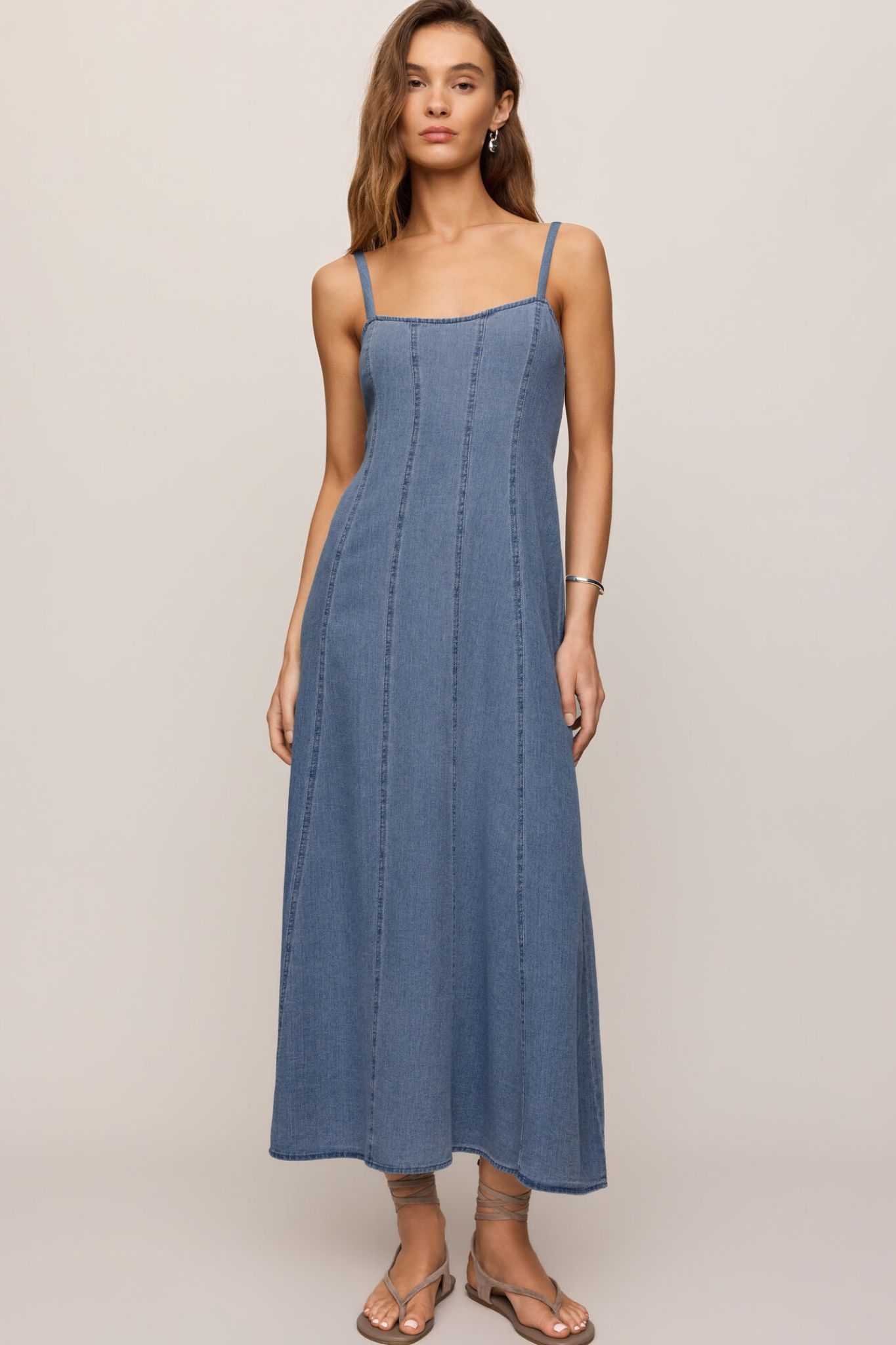 Leonora Indigo Denim Midi Dress