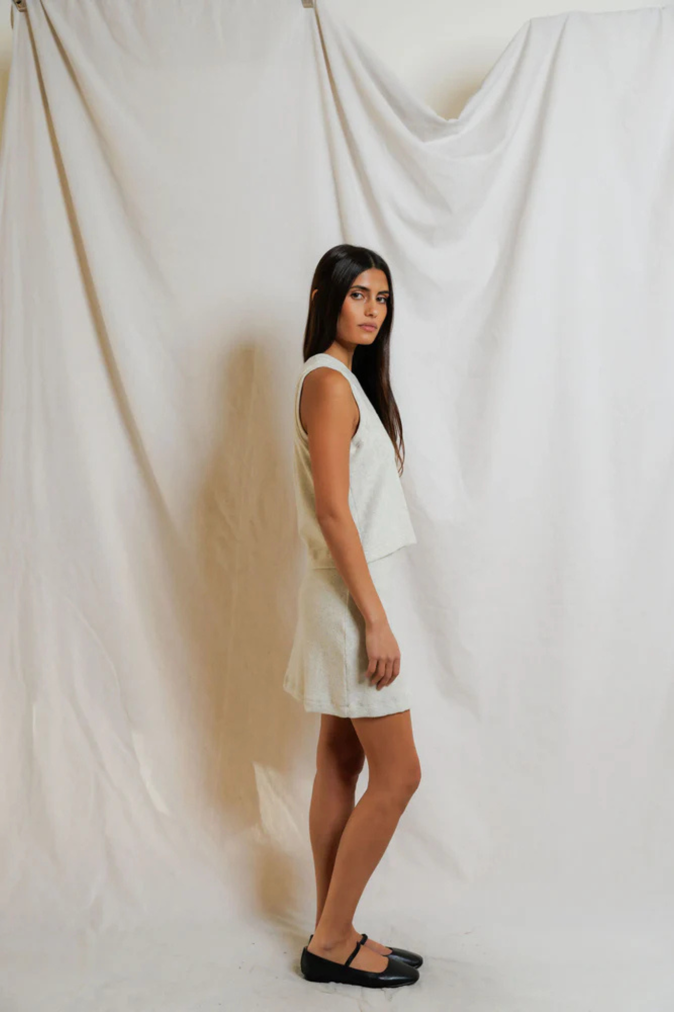 Emery Oatmeal Loop Terry Skirt