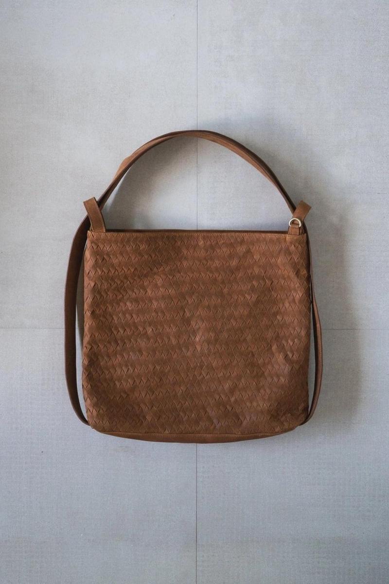 Evra Woven Tote - Light Saddle