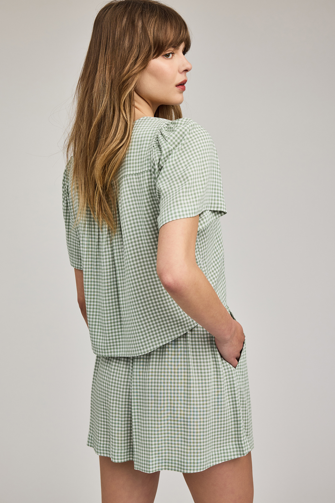 Quinn Pistachio Gingham Short