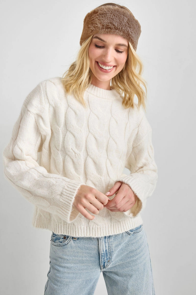 Taupe Faux Fur Headband