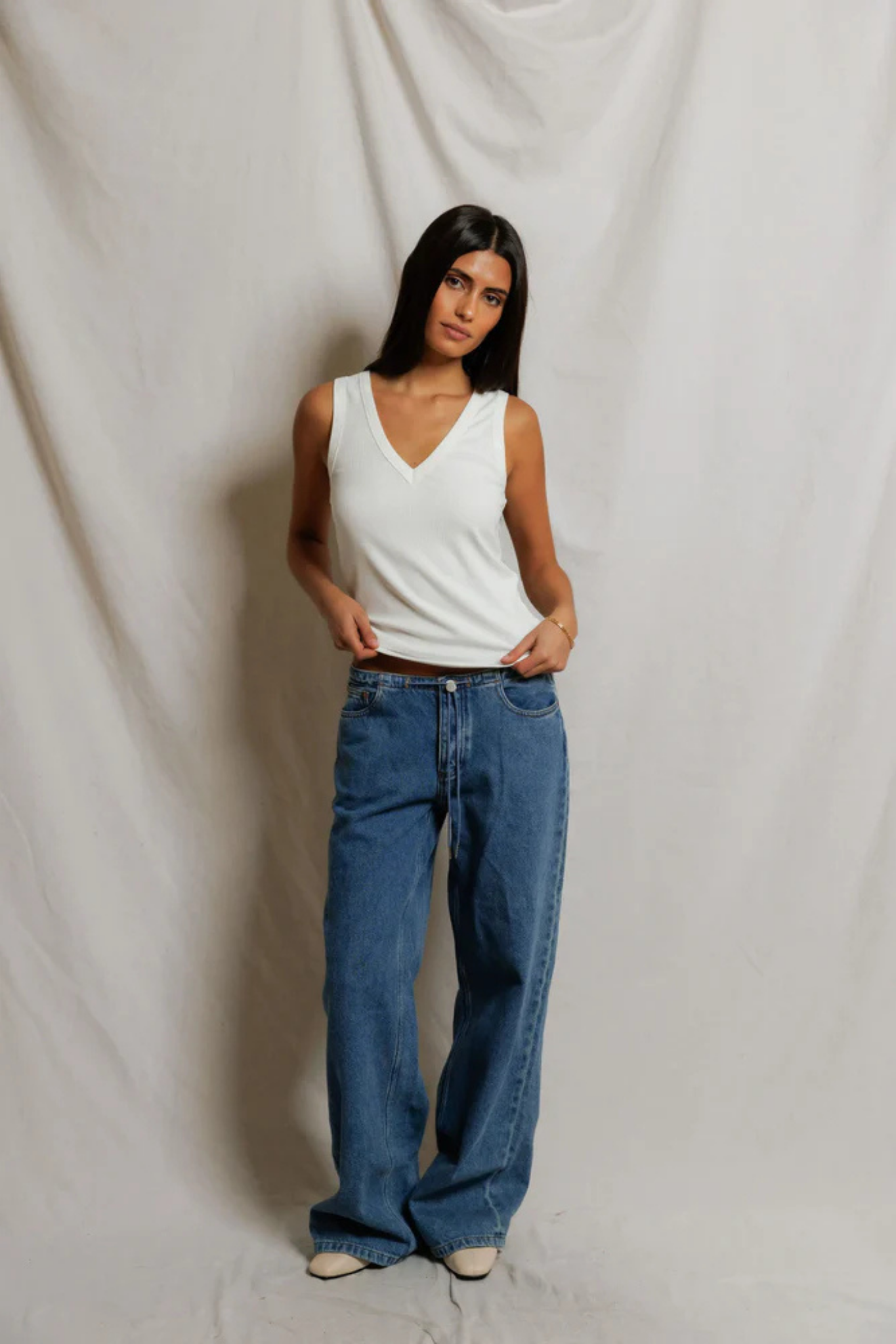 Mallory White Luxe Rib Tank