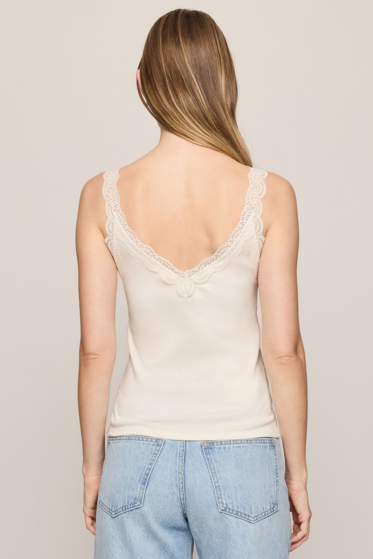 Eve Sandstone Lace Tank