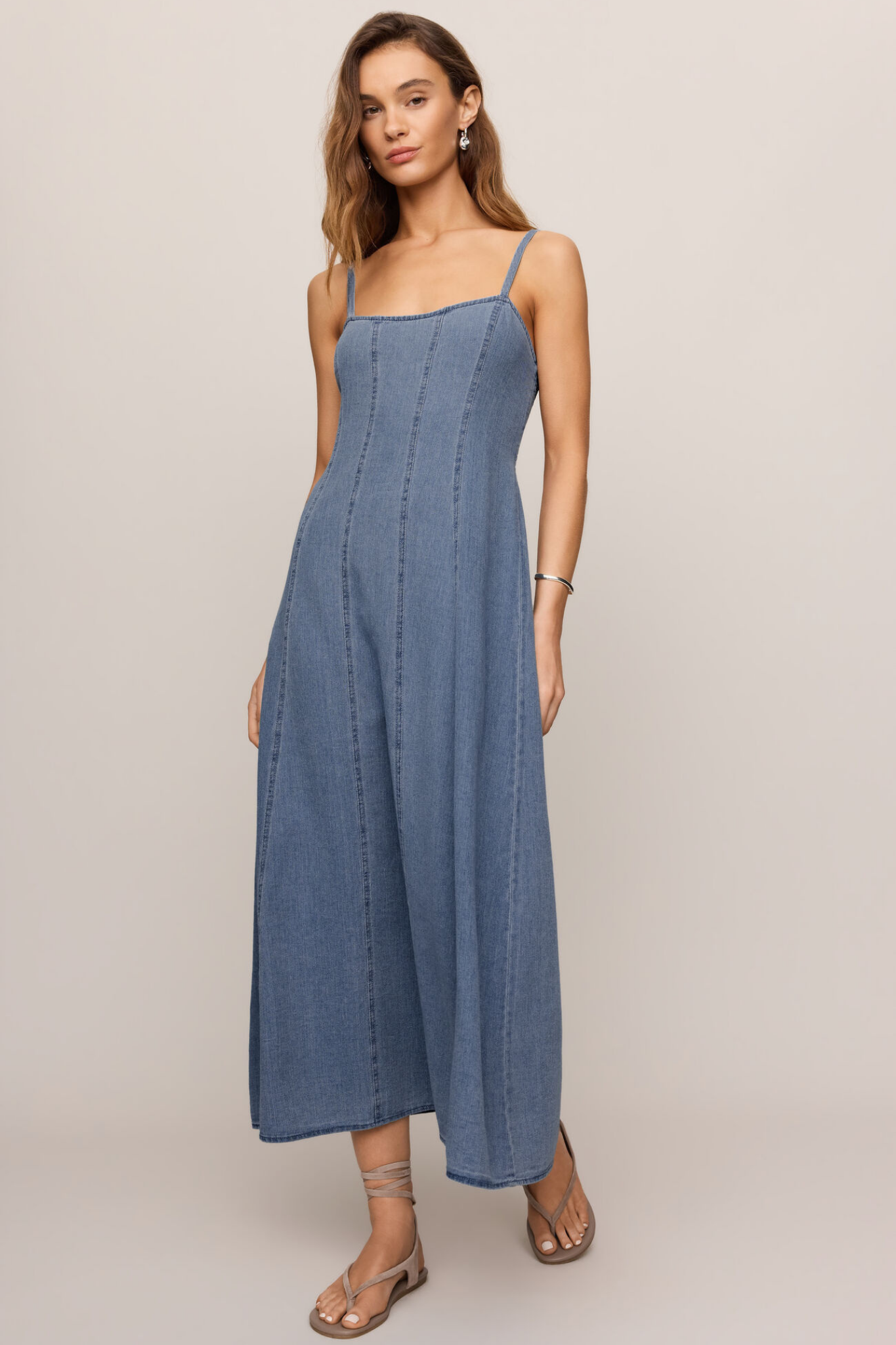 Leonora Indigo Denim Midi Dress