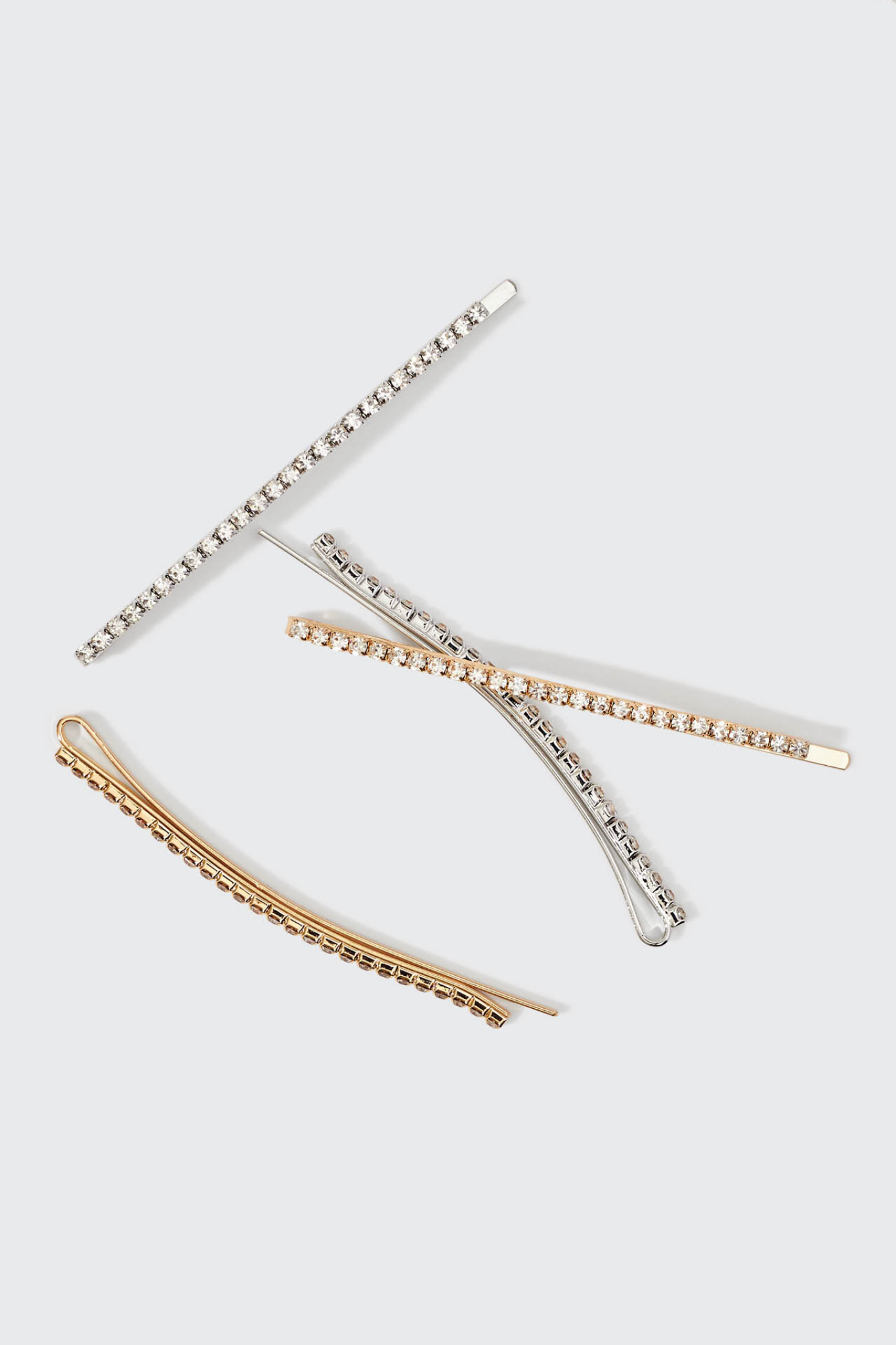 Metal Rhinestone Extra Long Bobby Pins (4pc)