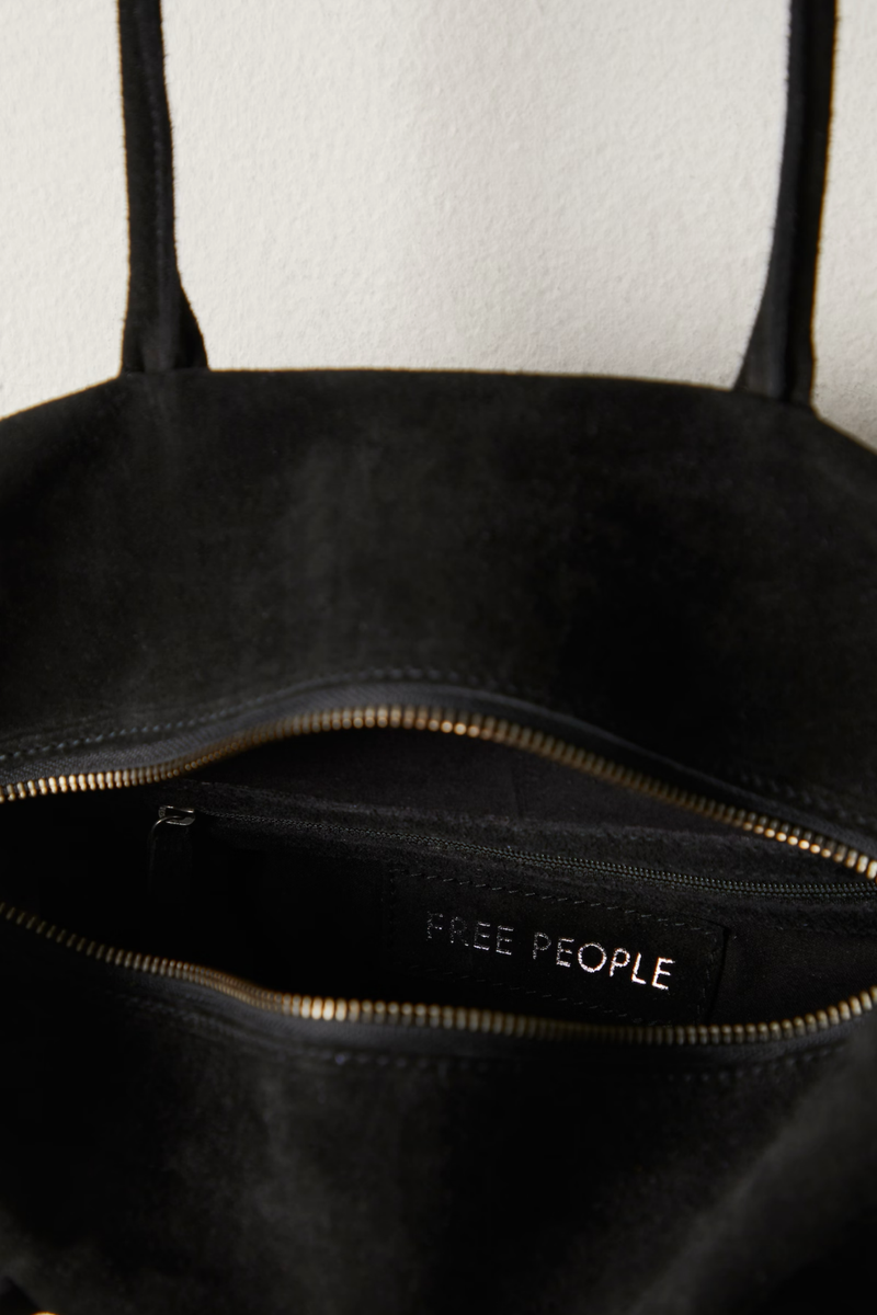 Sierra Black Suede Shoulder Bag