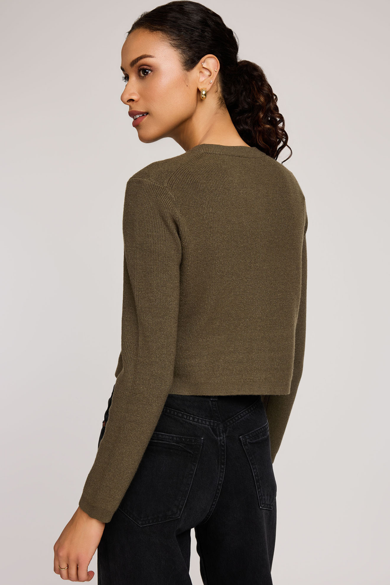 Mirabelle Heather Olive Cardigan