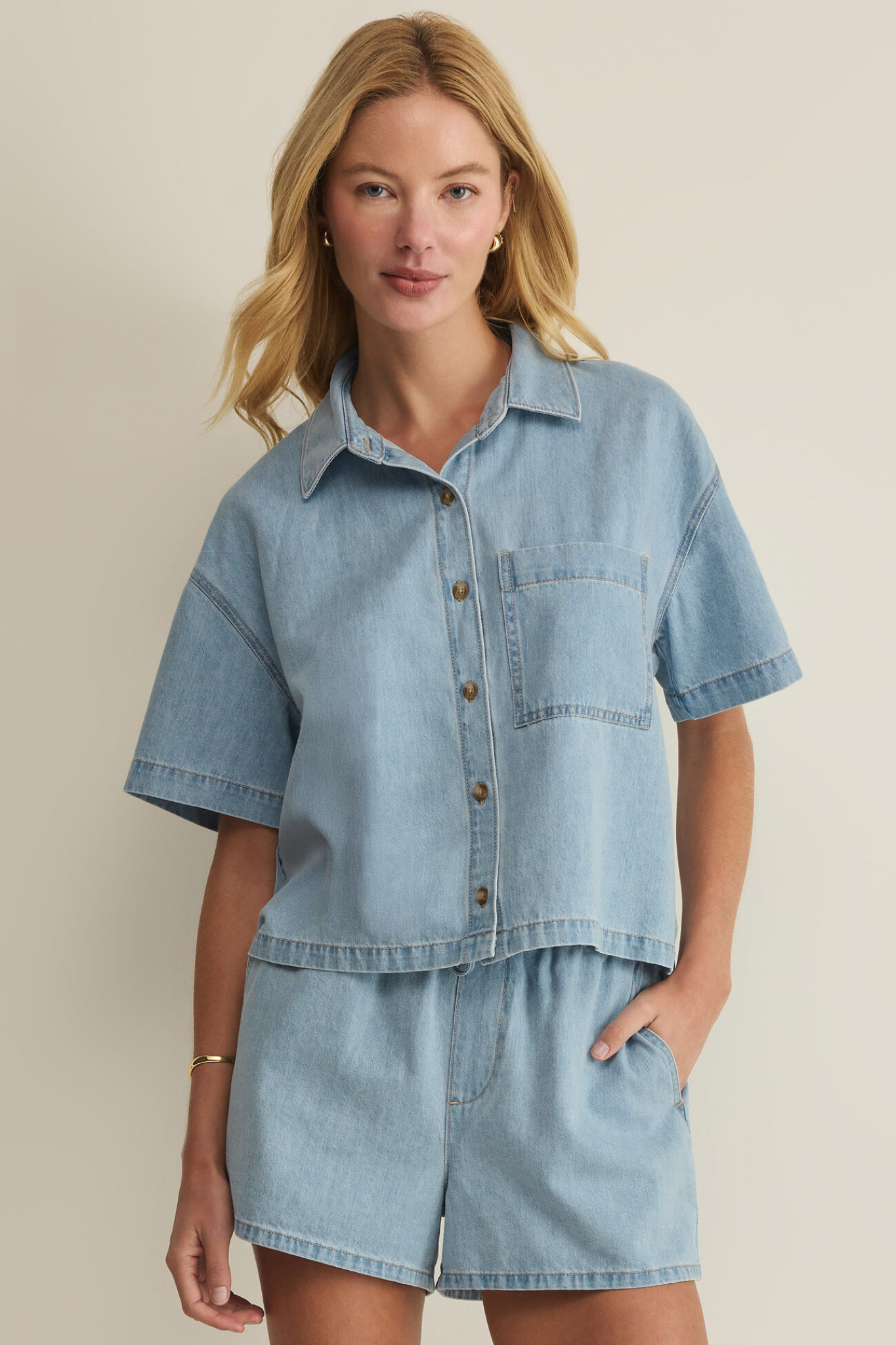 Everyday Coastal Water Button Up
