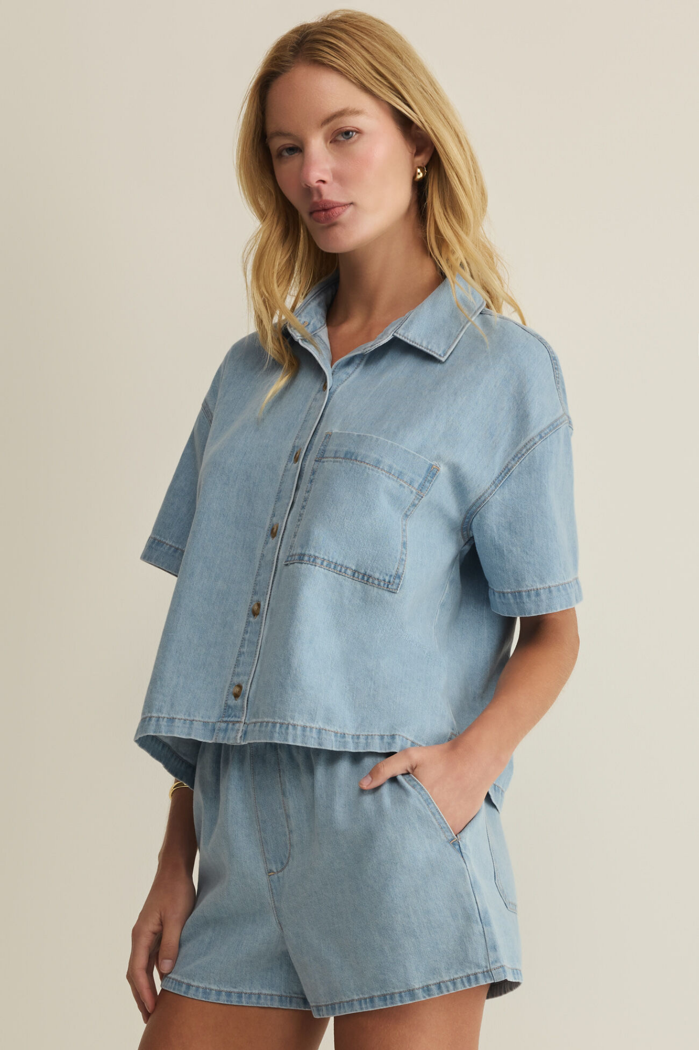 Everyday Coastal Water Button Up