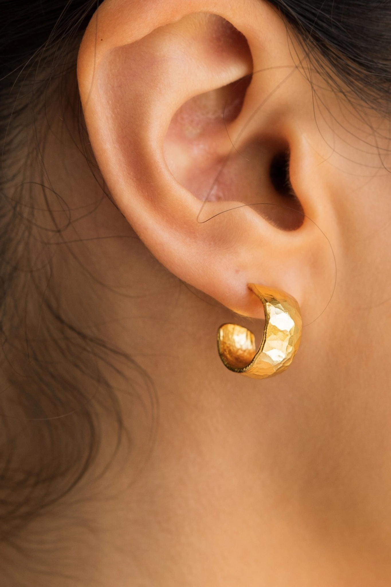 Hammered Mini Hoops