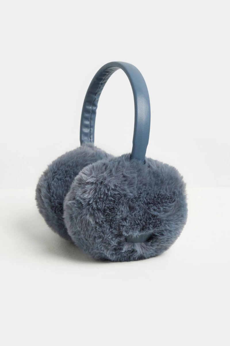 Steel Blue Faux Fur Earmuffs