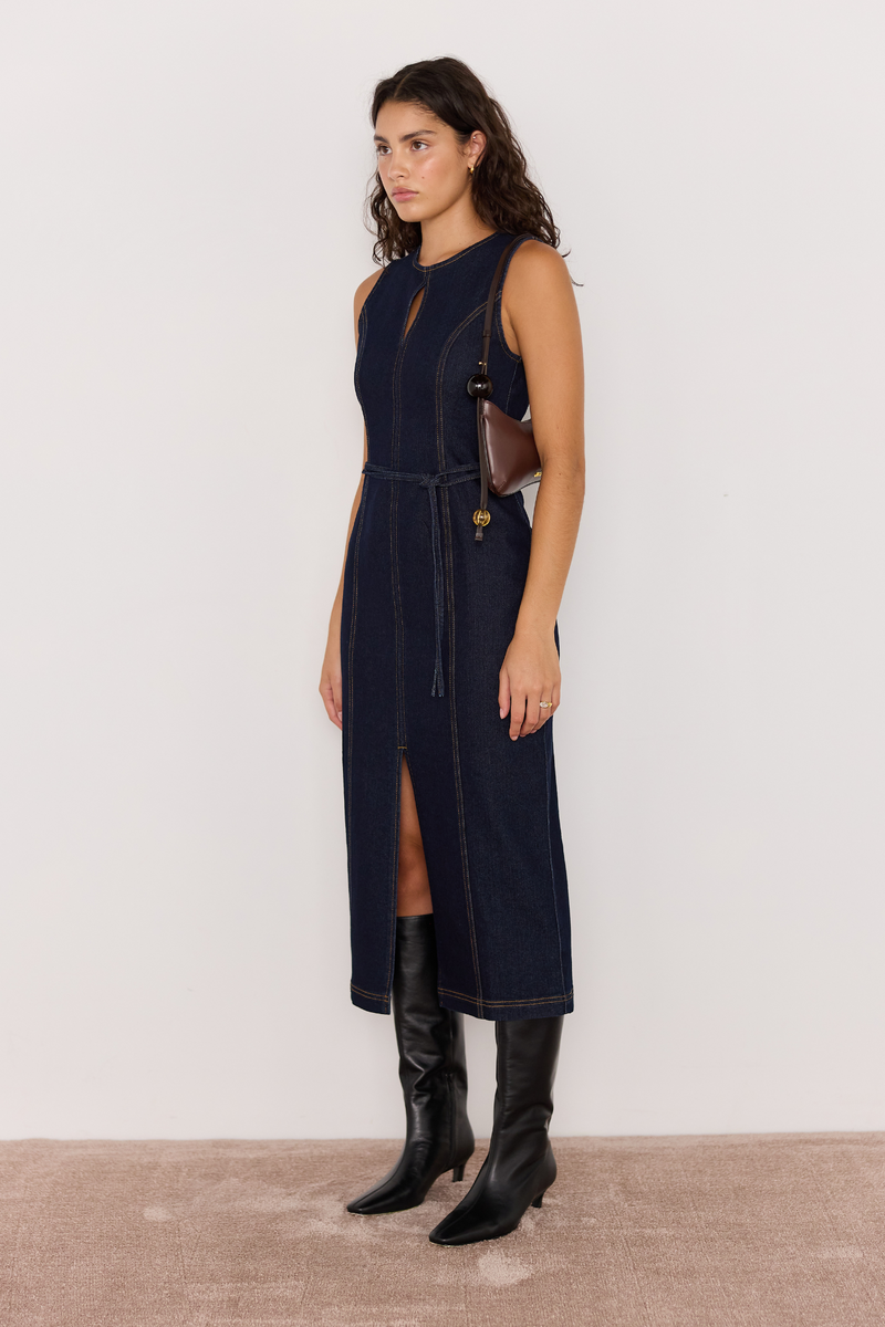 Raya Denim Midi Dress