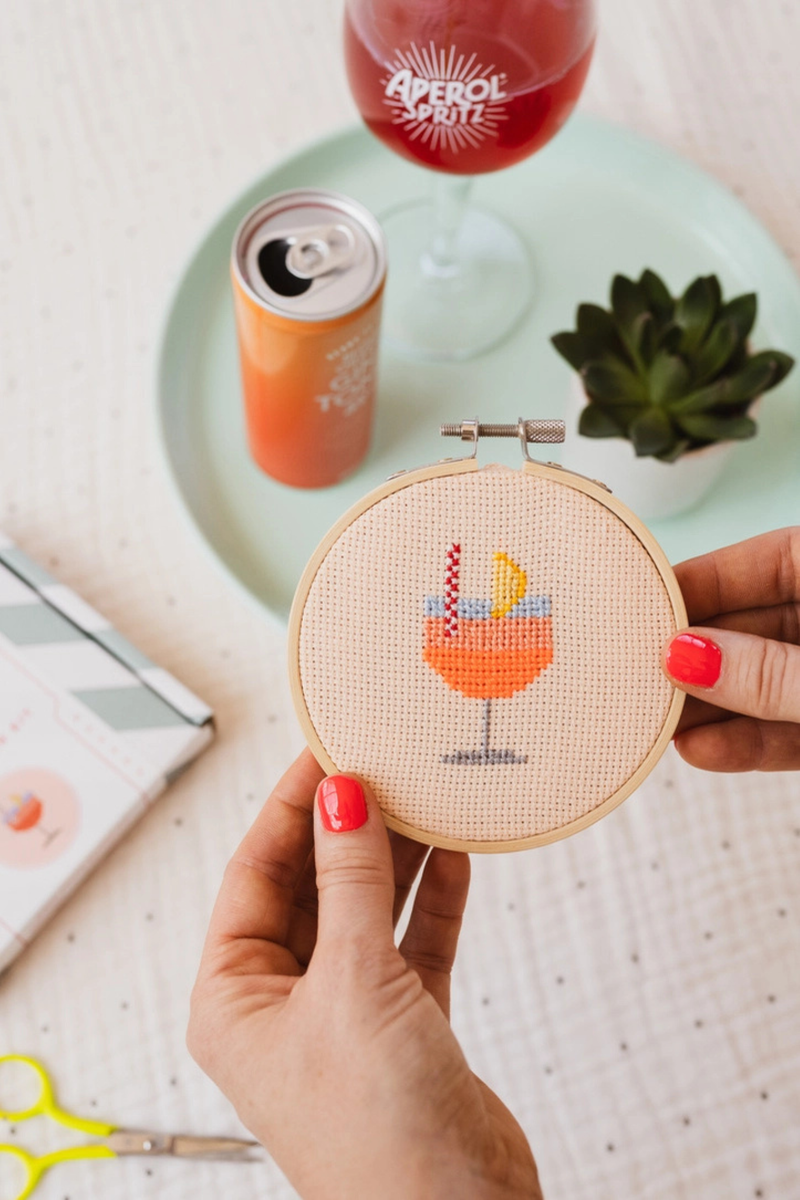 Aperol Cocktail Cross Stitch Kit