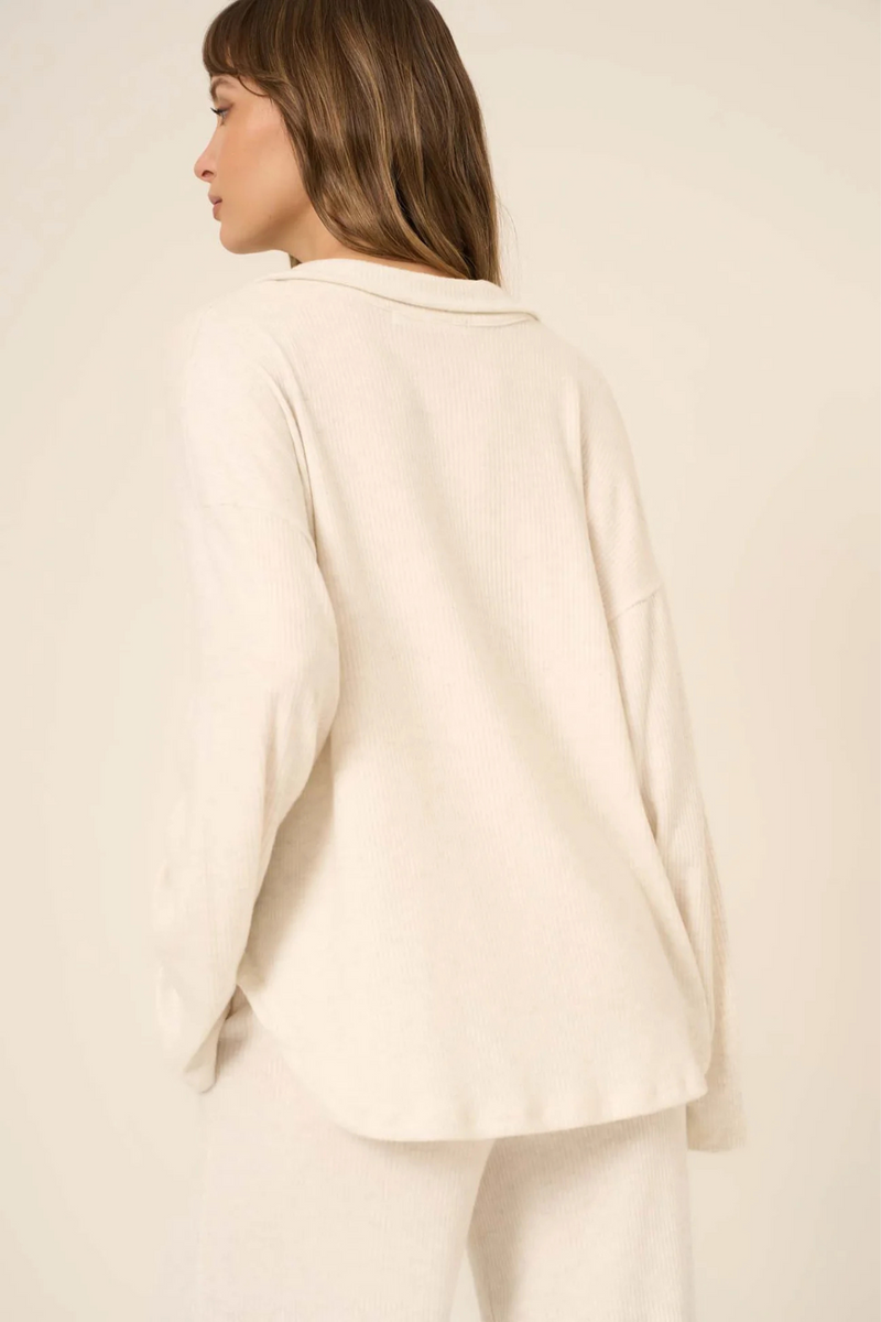 Zoey Oatmeal Brushed Rib Top