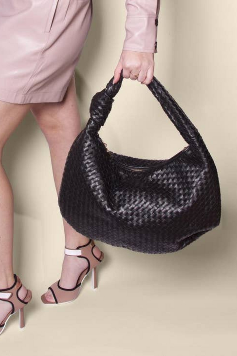 Brigitte Black Hobo Shoulder Bag