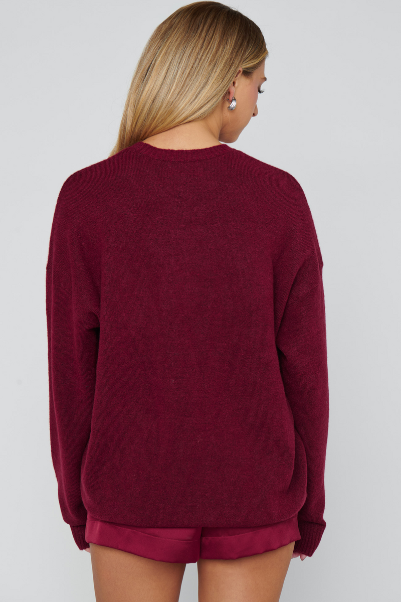 Feel Good Maroon Knit Sweater