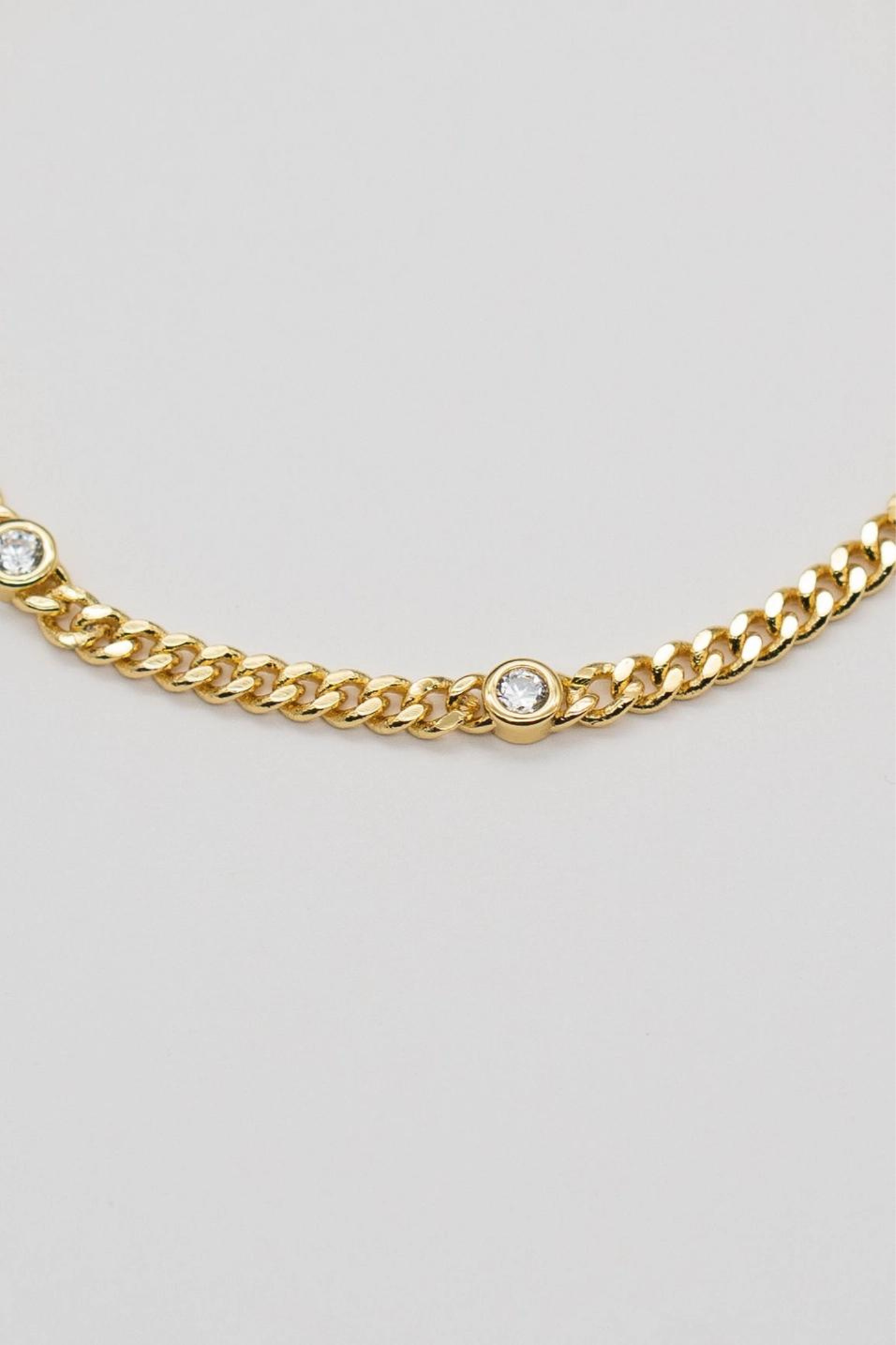 18K Gold CZ Dainty Choker
