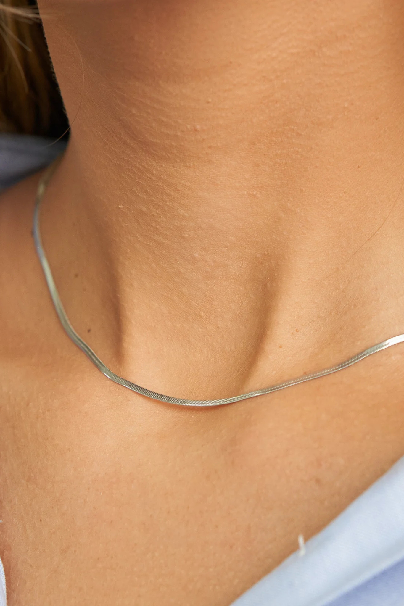 Silver Micro Herringbone Necklace
