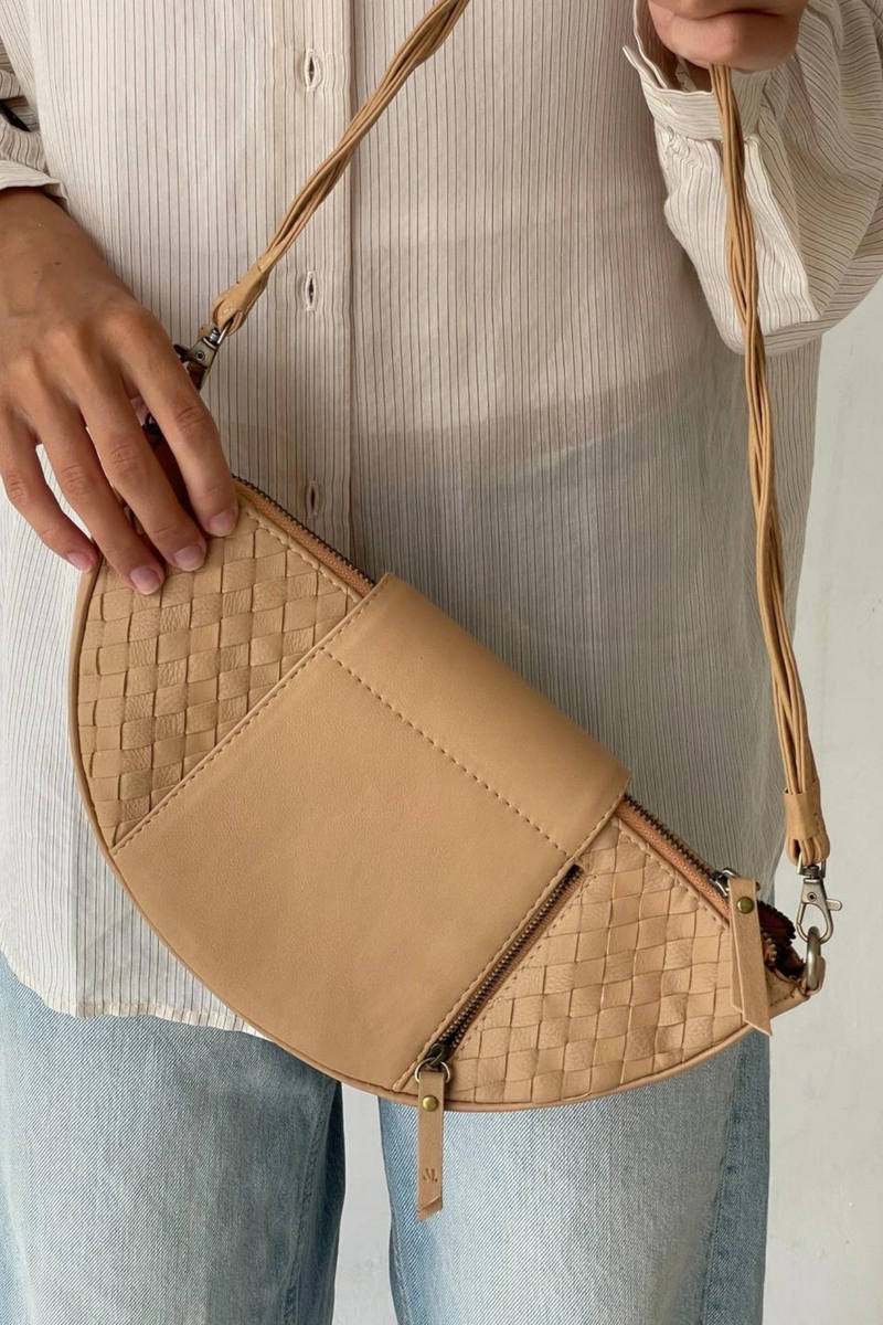 Naomi Woven Bag - Sand