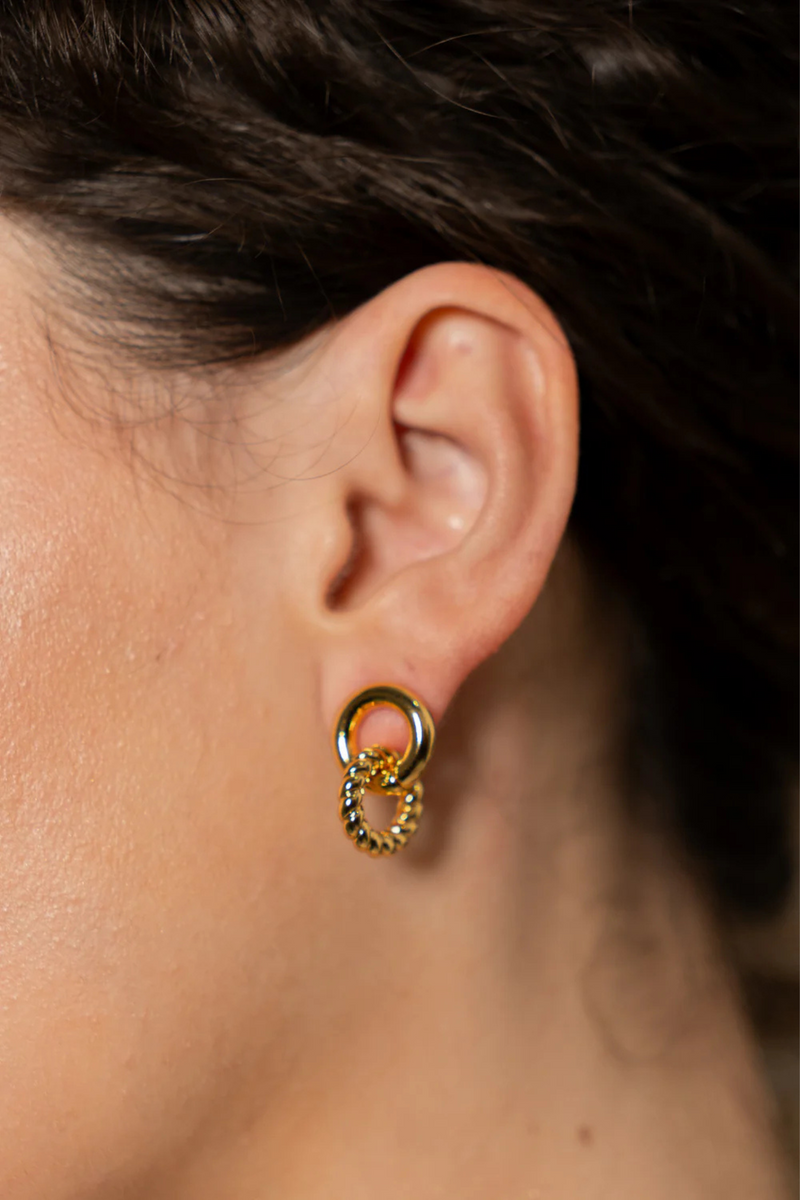 Gold Smooth and Twist Studs
