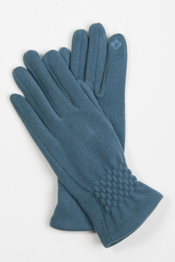 Blue Fishtail Faux Suede Gloves